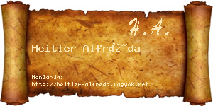 Heitler Alfréda névjegykártya